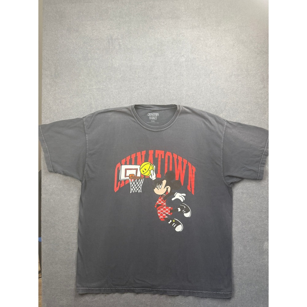 Chinatown Market Mickey Mouse Basketball T-Shirt Mens XXL Faded Black Streetwear
